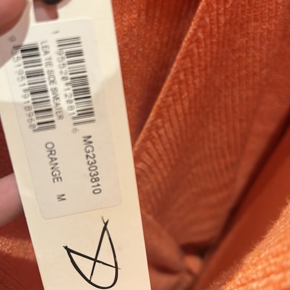 Mink Pink Lea Tie Side Sweater/ orange - Picture 5 of 5